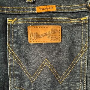 FR Wrangler Men's Dark Blue Denim Jeans 36 x 34